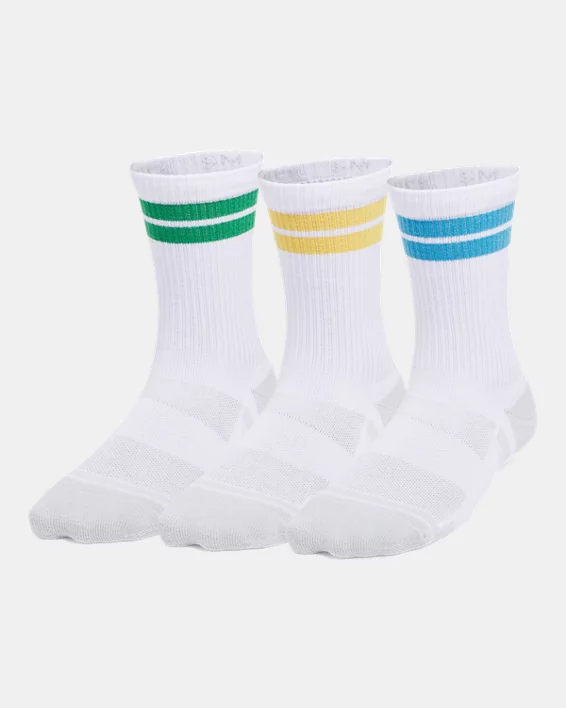 UA Performance Tech Kids 3-Pack Crew Socks