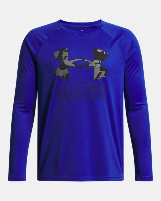 UA Tech Hybrid Print Boys Long Sleeve