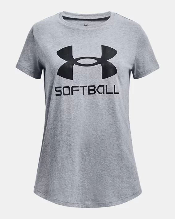 Girls UA Softball Logo Short Sleeve Girls Short Sleeve