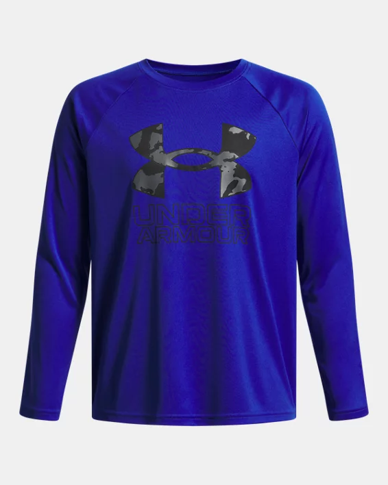 UA Tech Big Logo Print Fill Boys Long Sleeve (Extended Size)