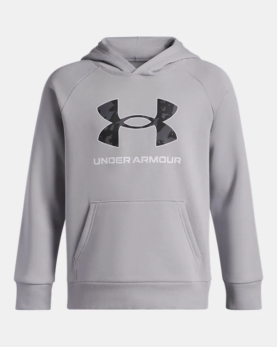 UA Rival Fleece Big Logo Print Fill Boys Hoodie