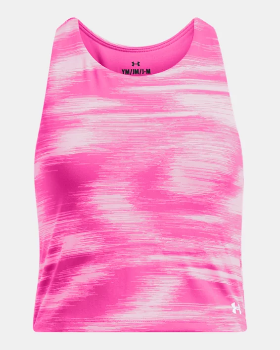 UA Motion Printed Girls Crop Tank