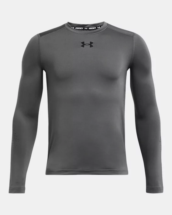 UA Hockey Grippy Boys Fitted Long Sleeve