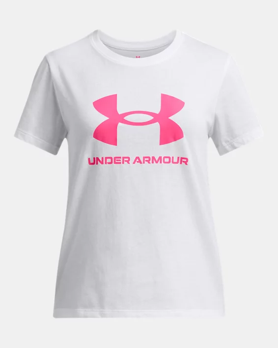 UA Big Logo Girls Short Sleeve