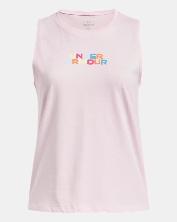 UA Rainbow Wordmark Girls Tank