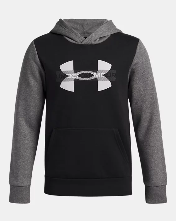 UA Rival Fleece Colorblock Graphic Boys Hoodie