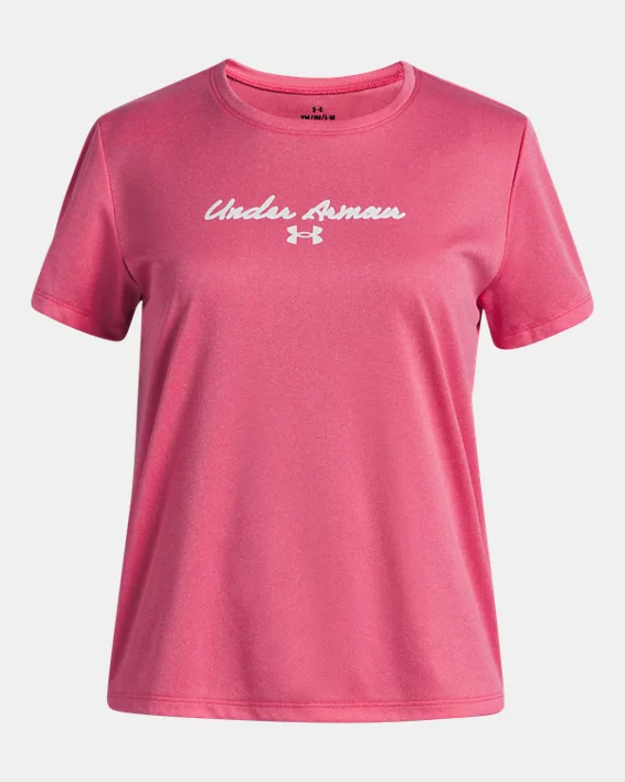 UA Tech Twist Graphic Girls Short Sleeve