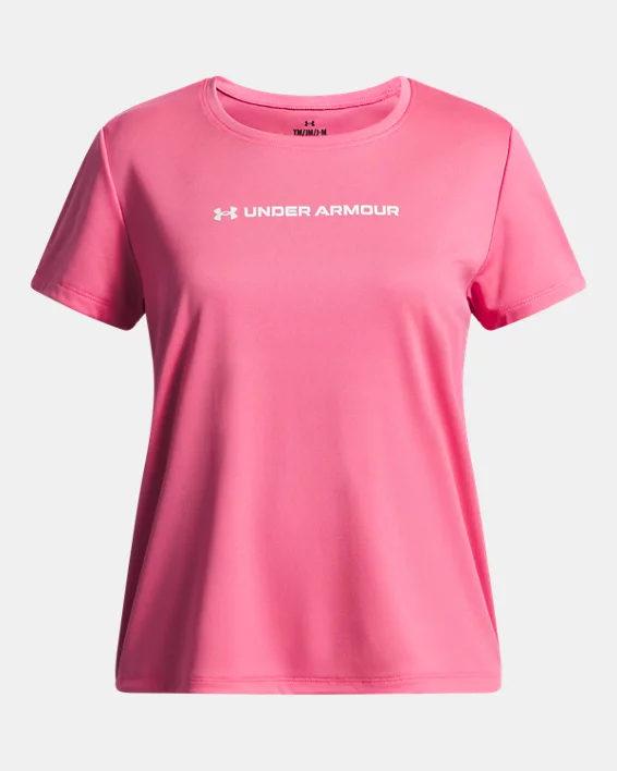 UA Tech Wordmark Graphic Girls Short Sleeve