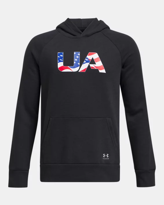 UA Rival Fleece Freedom Wordmark Boys Hoodie