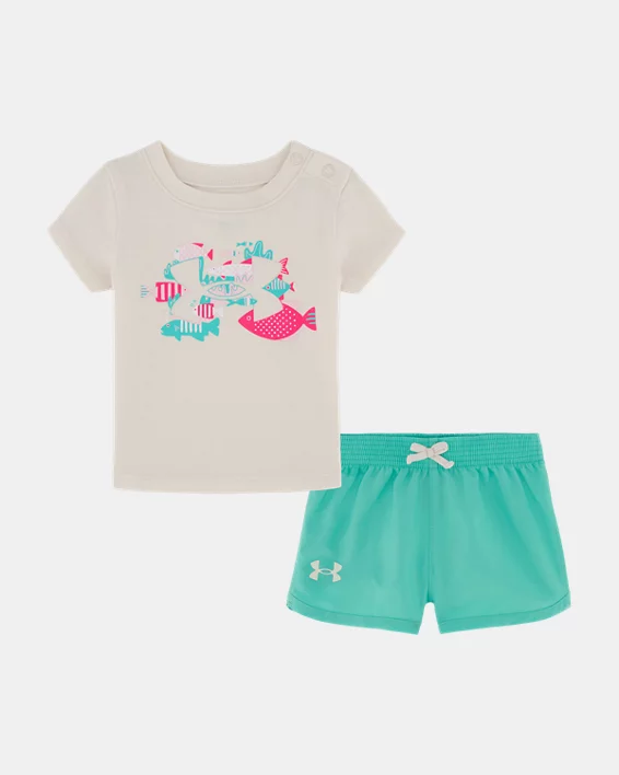 UA Fish Logo Newborn Girls Shorts Set