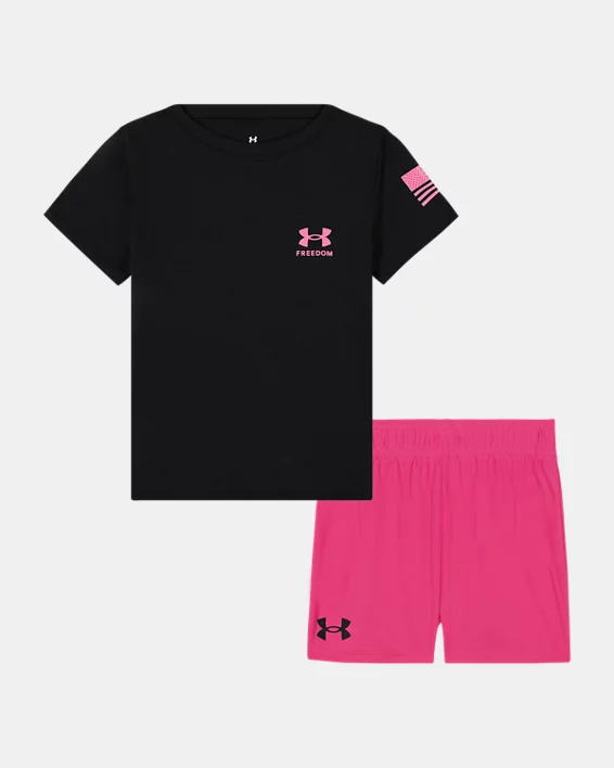 UA Freedom Flag Newborn Girls Shorts Set