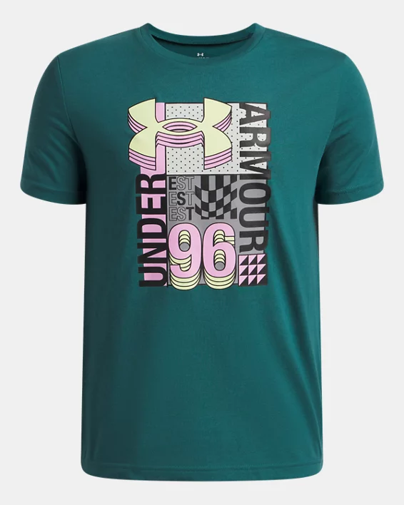 UA Logo Wordmark Collage Boys Short Sleeve