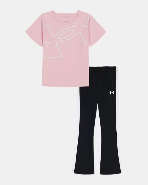 UA Big Logo Toddler Girls Short Sleeve & Yoga Pants Set