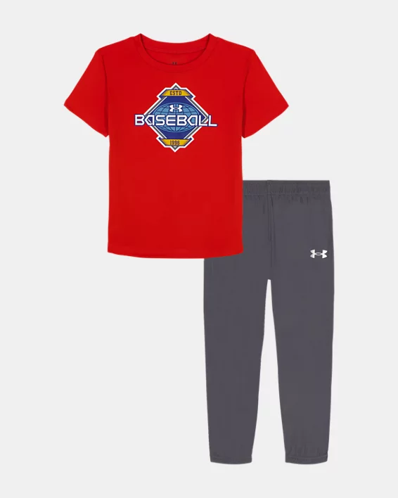 UA Tech Little Boys Short Sleeve & Joggers Set