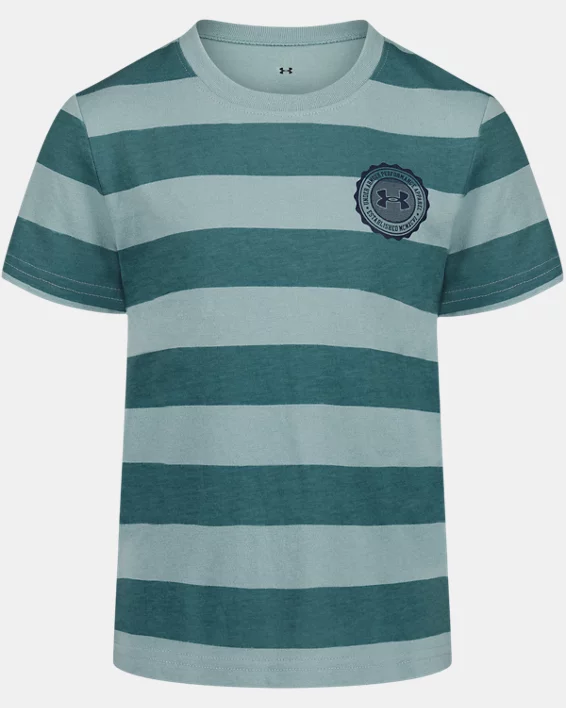 UA Printed Stripe Toddler Boys Short Sleeve