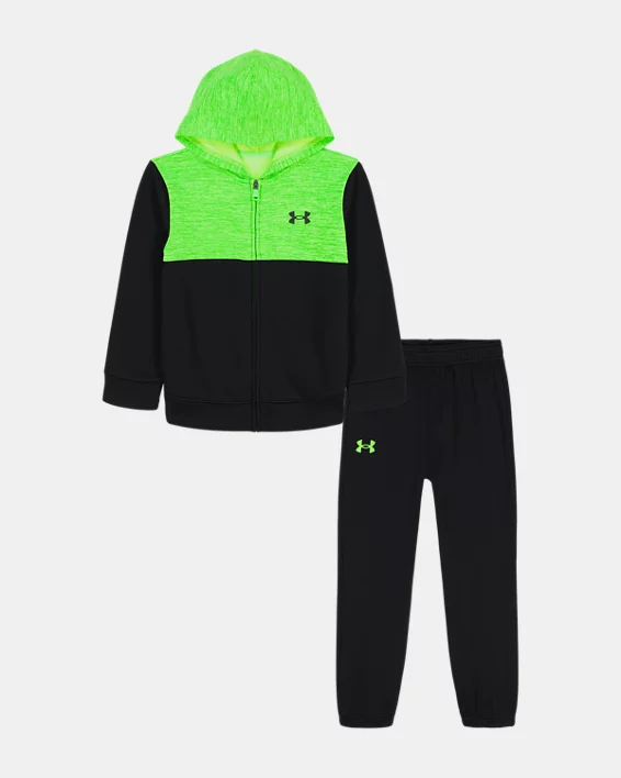 UA Colorblock Little Boys Zip-Up Hoodie Set