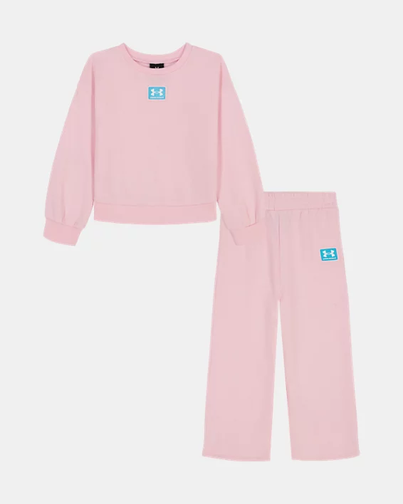 UA Rival Crew Little Girls Flare Set