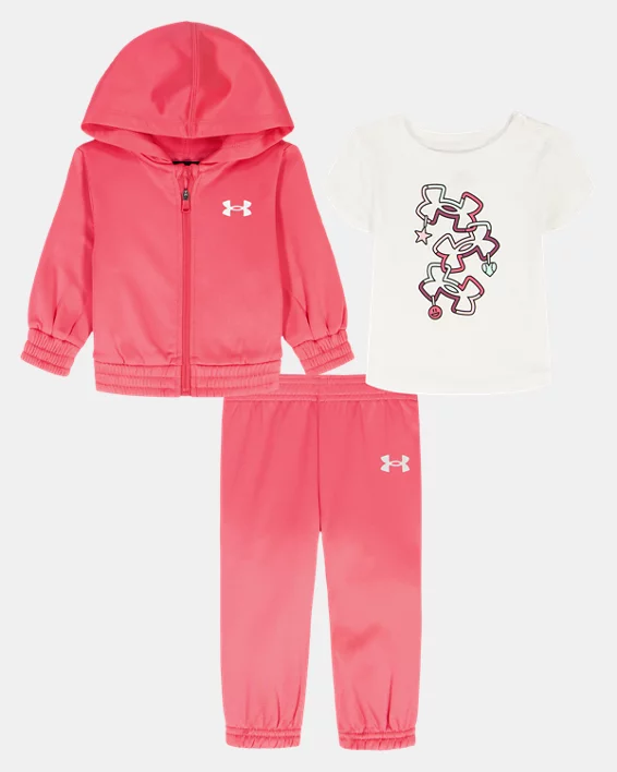 UA Tech Fleece Newborn Girls 3-Piece Sweatsuit & T Set