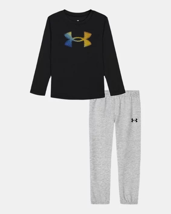 UA Gradient Logo Little Boys Long Sleeve & Joggers Set