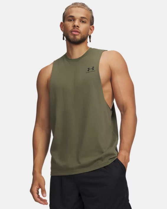 UA Left Chest Cut-Off Mens Tank