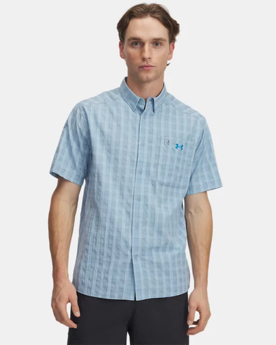 UA Drift Tide 2.0 Plaid Mens Short Sleeve