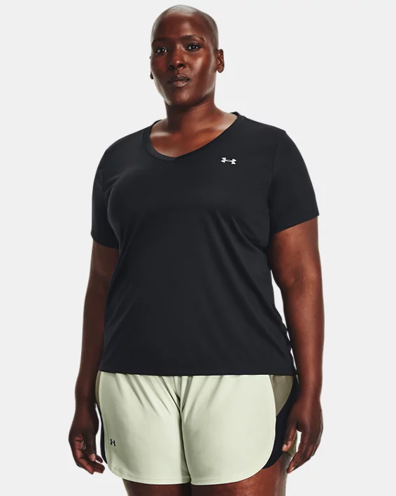 UA Velocity Womens V-Neck Short Sleeve