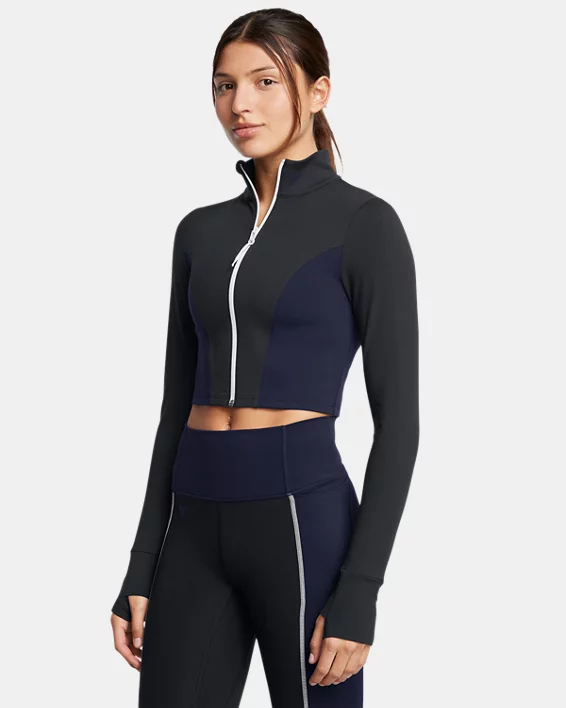 Project Rock Lets Go Womens Crop Full-Zip