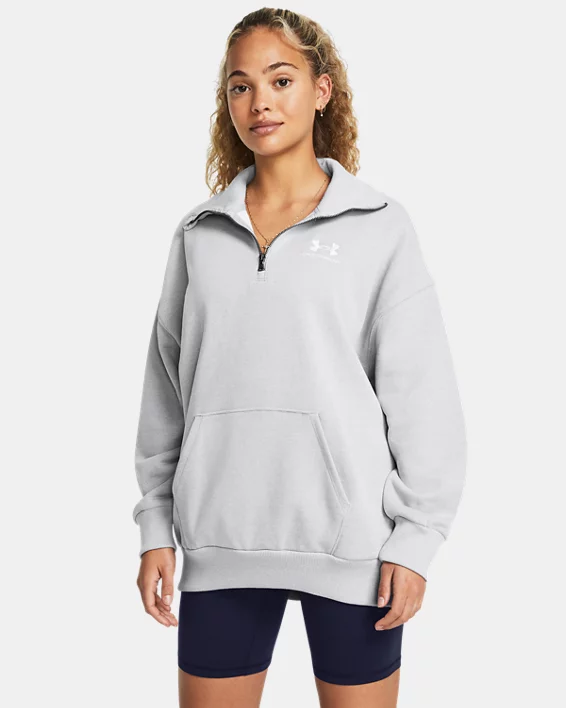 UA Rival Heavyweight Terry Womens Oversized  Zip