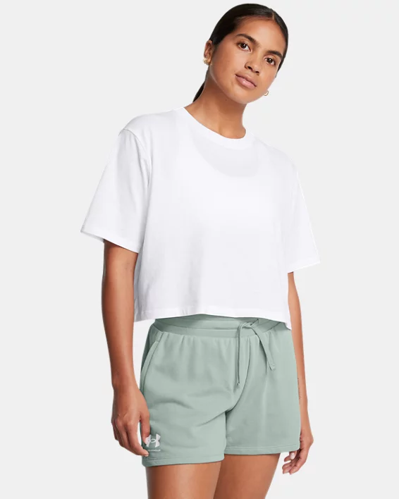 UA Boxy Crop Simple Womens Short Sleeve