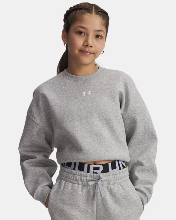 UA Rival Fleece Girls Oversized Crew