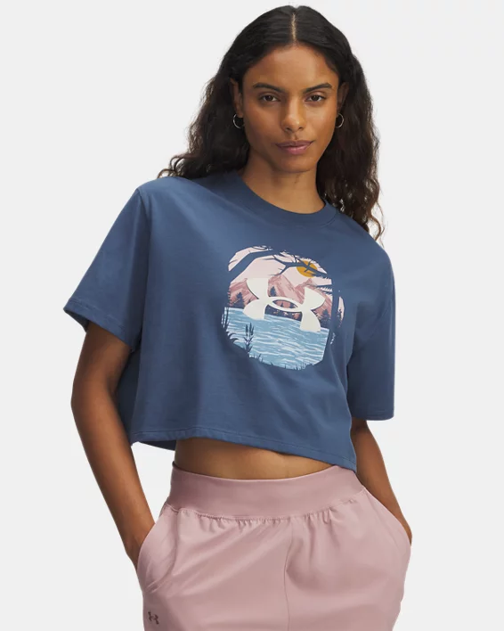 UA Outdoor Graphic Womens Crop Short Sleeve
