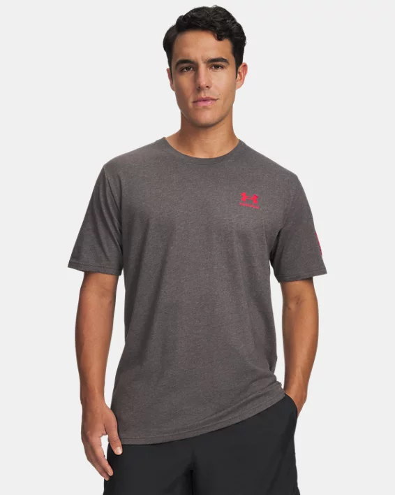 Charcoal Medium Heather-Red-019