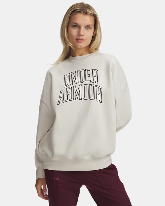 UA Rival Fleece Varsity Womens Oversized Crew