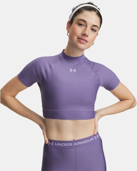 HeatGear Womens Crop Mock Short Sleeve